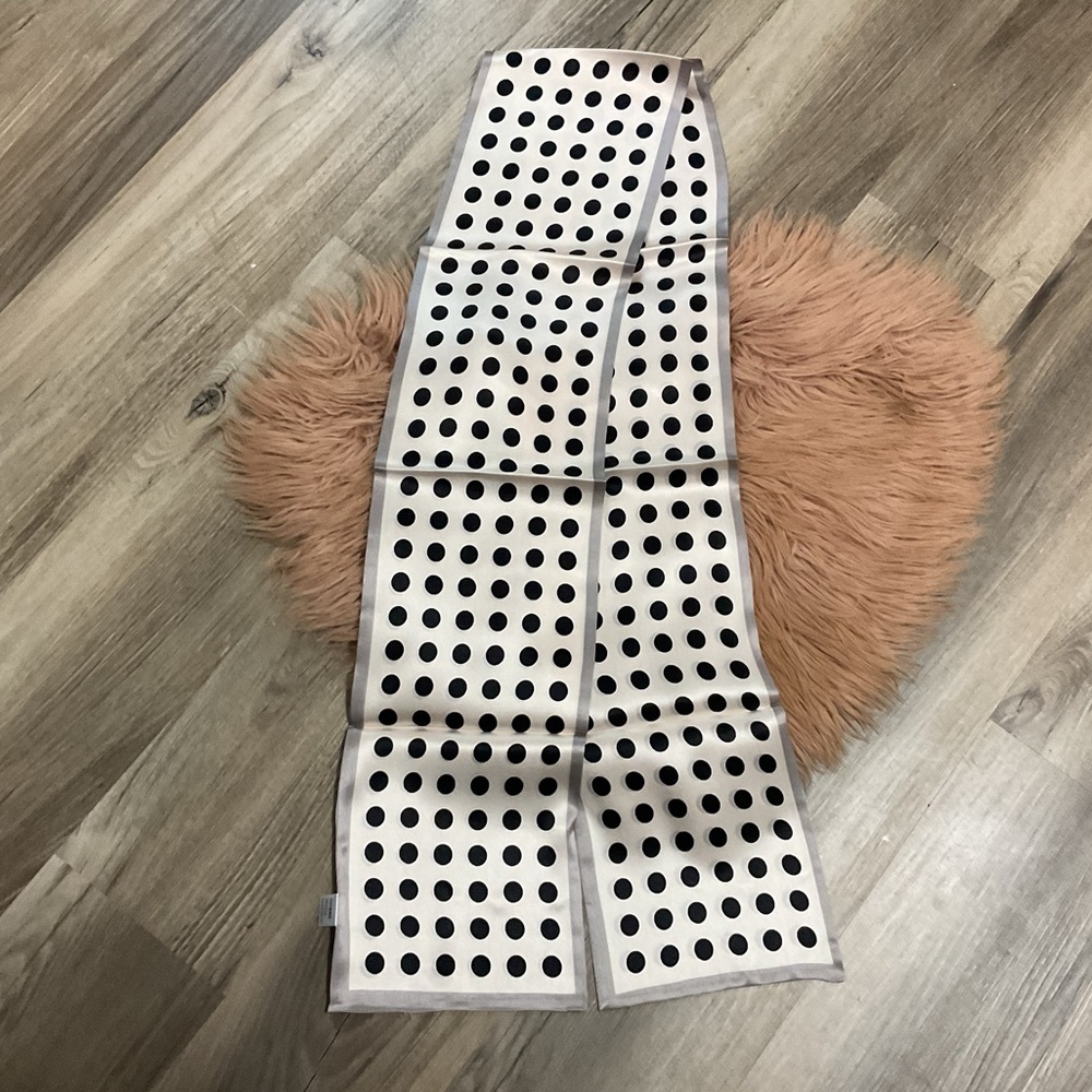 Silk PolkaDot Wrap Black Tan OS